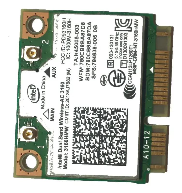 Placa Wifi Intel Ac 3160 3160hmw Dual Band Bt Notebook