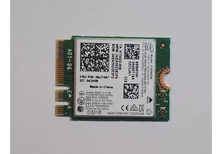Placa Wifi M.2 Ngff Intel Dual Band Ac 3165 Notebook