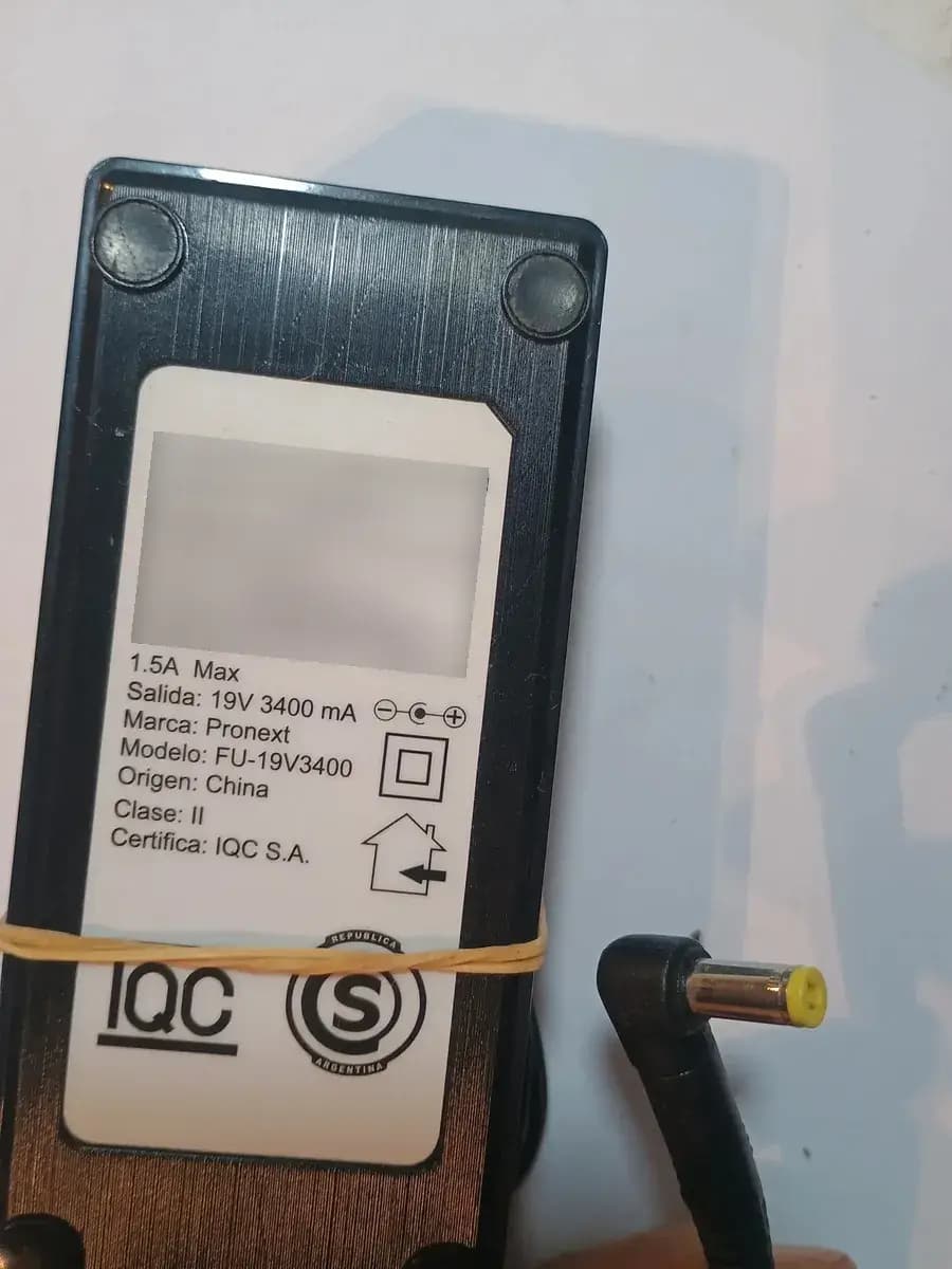 Cargador Notebook 19v 3.4a 65w Pin Amarillo 5.5x1.7 Pronext Negro