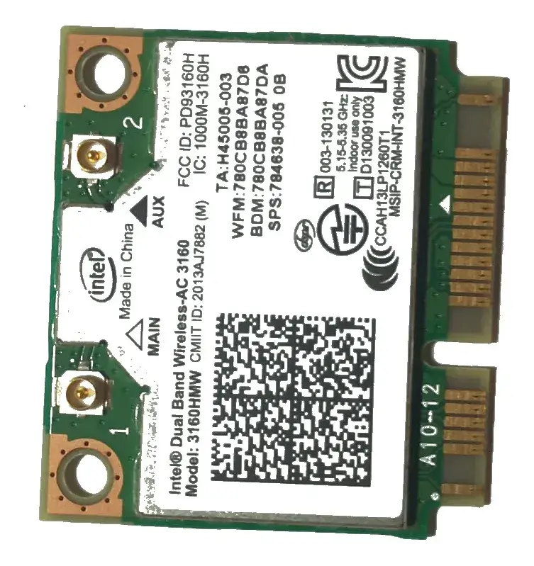 Placa Wifi Intel Ac 3160 3160hmw Dual Band Bt Notebook