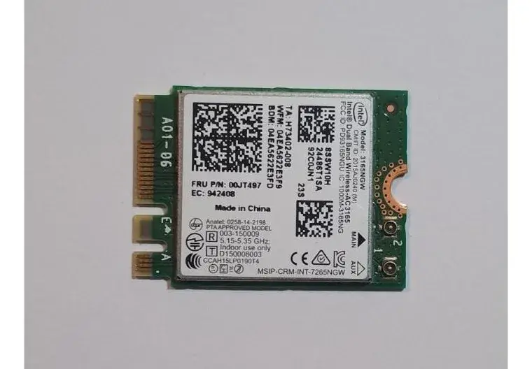 Placa Wifi M.2 Ngff Intel Dual Band Ac 3165 Notebook