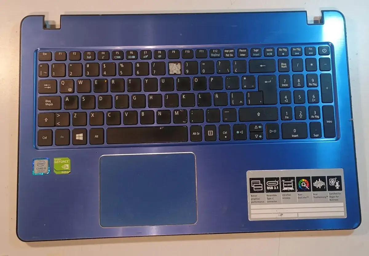 Carcasa Palmrest Teclado Acer F5-573g N16q2 Falta Tecla 8 Azul