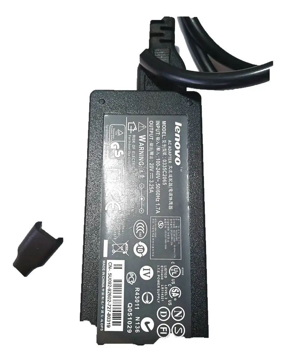 Cargador Lenovo Original Usb-c 65w 20v 3.25a 0335c2065 Negro