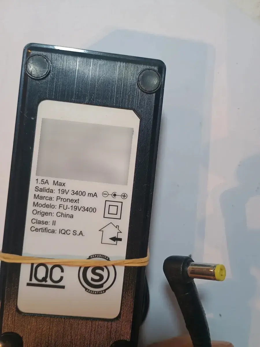Cargador Notebook 19v 3.4a 65w Pin Amarillo 5.5x1.7 Pronext Negro